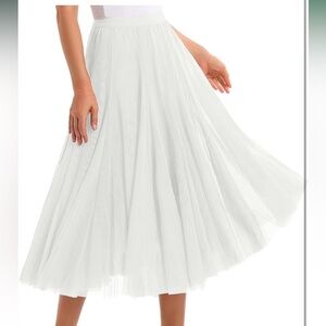 NWT Urban CoCo Tulle Elastic High Waist Layered Pleated Mesh A-line Skirt XL